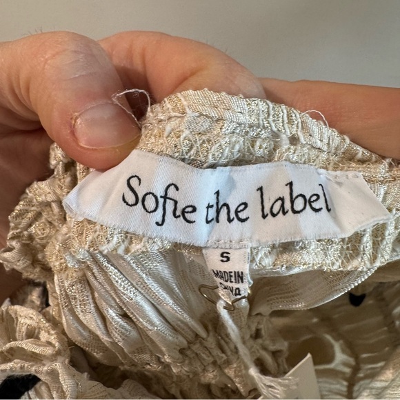 NWT Sofie the Label Claire Dress‎ Gold Jacquard Velvet Straps Size Small - Picture 15 of 15